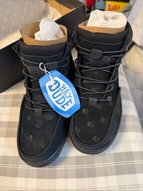Brand New in Box! SOLD OUT JELLY ROLL Hey Dude Black Suede Lace-Up Casual Boots